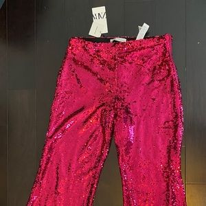 pink sequins pants from Zara XL Runs small